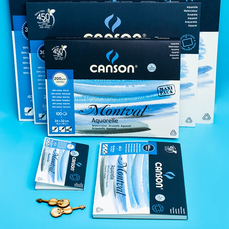 CANSON Montval Aquarelle Libro/Pad/Carta da acquerello 185/300 g/m2 Libro dipinto a mano 12/20 fogli Carta da acquerello Forniture per artisti