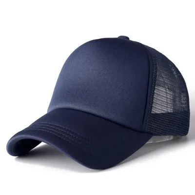 Mesh Baseball Cap Adjustable Snapback Hats For Women Men Unisex Hip Hop Trucker Cap Dad Hat Sponge Soft Breathable Black