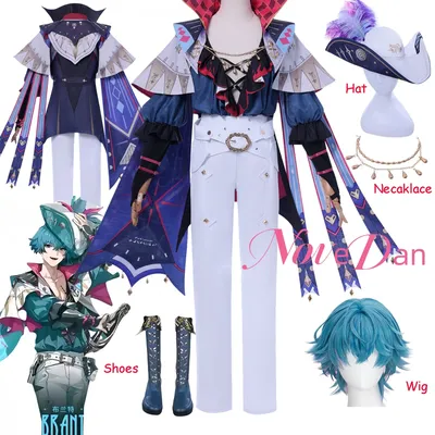 Wuwa Brant Cosplay Kostüm Perücke Schuhe Wuthering Waves Anime Spiel Kleidung Männer Uniform Halloween Party Fancy Outfit 2025, Disfraz Image