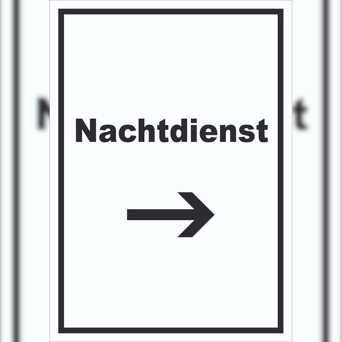 HB-Druck Nachtdienst Schild mit Text und Richtungspfeil rechts Nachtschalter hochkant A0 (841x1189mm) Image
