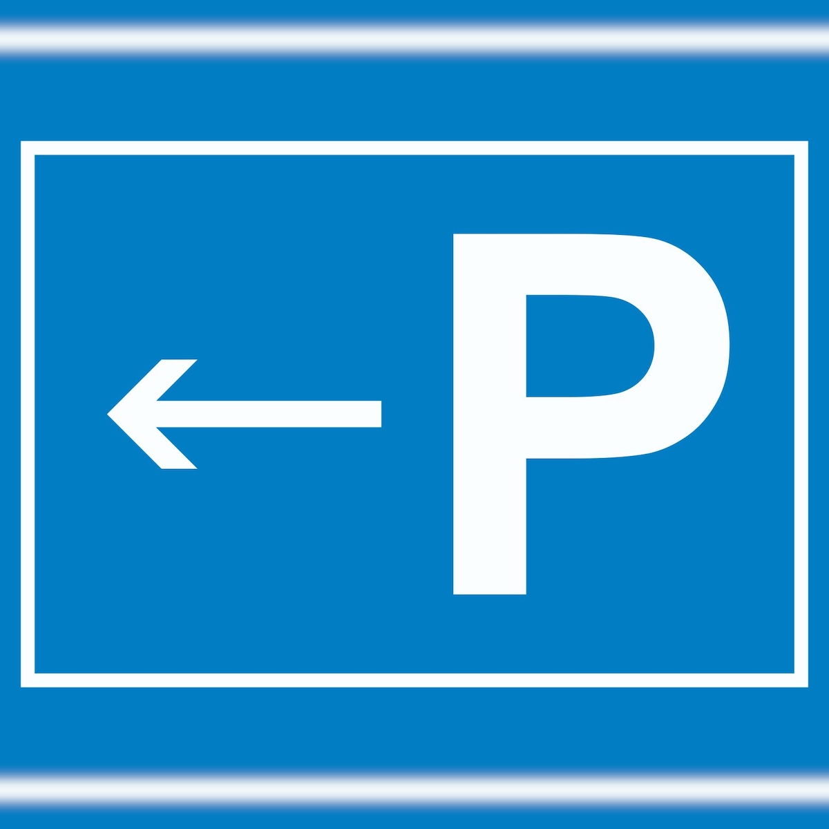 HB-Druck P Parkplatz Schild mit Richtungspfeil links waagerecht A1 (594x841mm) Image