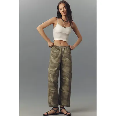 The Izzie Relaxed Pull-On Barrel Trousers by Pilcro: Printed Twill Edition