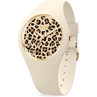 Quarzuhr ICE-WATCH "ICE leopard - Small - 3H", beige, Armbanduhren, Damen, Armbanduhr, Damenuhr, Silikonarmband, Wasserdicht bis 10 bar, analog Image