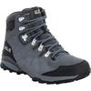 Wanderschuh JACK WOLFSKIN "REFUGIO TEXAPORE MID M", Gr. 45,5, grau (grau, schwarz), Leder, Textil, sportlich, Schuhe, Wasserdicht