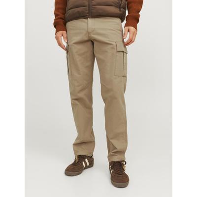 Cargohose JACK & JONES "JPSTKANE BARKLEY CARGO PANT NOOS", Herren, Gr. 29, Länge 32, braun (e. wood), Web, Obermaterial: 100% Baumwolle, unifarben, modisch, relaxed fit knöchellang, Hosen Image