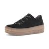 Plateausneaker GABOR, Damen, Gr. 38, schwarz, Veloursleder, unifarben, sportlich, Schuhe, Schnürschuh, Halbschuh, Freizeitschuh mit Best Fitting-Passform