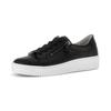 Plateausneaker GABOR, Damen, Gr. 36, schwarz, Kalbsleder, unifarben, sportlich, Schuhe, Freizeitschuh, Halbschuh, Schnürschuh mit zwei Reißverschlüssen