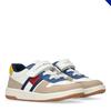 Sneaker TOMMY HILFIGER, Kinder, Gr. 27, beige (weiß, blau, beige), Synthetik, sportlich, Schuhe, Retro Sneaker, Klettschuh mit Gummizug