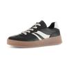 Plateausneaker GABOR "FLORENZ", Damen, Gr. 39, schwarz-weiß (schwarz, weiß), Kalbsleder, unifarben mit Farbeinsatz, sportlich, Schuhe, Freizeitschuh, Halbschuh, Schnürschuh in Bequemweite G (= weit)