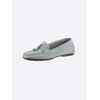 Mokassin HEINE, Damen, Gr. 41, blau (hellblau), Leder, Rindsleder, Nubukleder, modisch, Schuhe