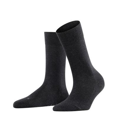 Socken FALKE "Sensitive London", Damen, Gr. 35-38, anthra.mel, Baumwollmischung, unifarben, normal, Socken, weicher Komfortbund, druckfreier Sitz, atmungsaktiv Image