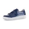 Plateausneaker GABOR, Damen, Gr. 42, blau (dunkelblau), Lackleder, glänzend, casual, Schuhe, Freizeitschuh, Halbschuh, Schnürer mit edlen Schmuck-Motiven