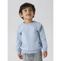 Sweatshirt NAME IT "NMNSELI LS SWE BRU NOOS", Mädchen, Gr. 92, blau (dusty blau), angeraute Sweatware, Obermaterial: 60% Baumwolle, 40% Polyester, unifarben, casual, relaxed fit hüftbedeckend, Rundhals, Langarm Rippbündchen, Sweatshirts
