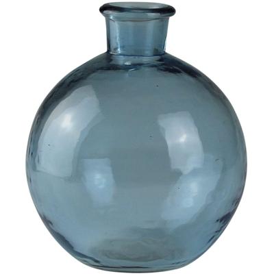 Dekovase AM DESIGN "Blau-glänzende Glasvase", blau, B:16cm H:18cm, Glas, Vasen, wertet jedes Blumenarrangement auf