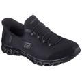 Slip-On Sneaker SKECHERS "GLIDE-STEP-PURSUIT", Damen, Gr. 35, schwarz, Textil, unifarben, sportlich, Schuhe, Freizeitschuh mit elastischem Einstieg