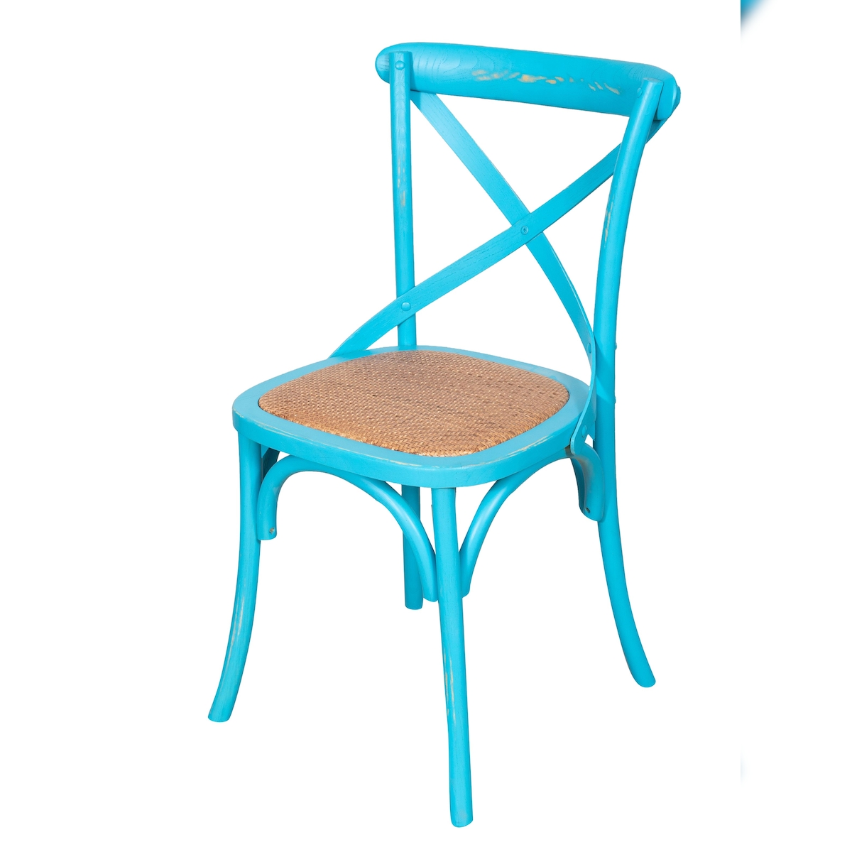 BISCOTTINI INTERNATIONAL ART TRADING Biscottini Holzstuhl 88x47x44 cm - Restaurantstühle - Esszimmerstuhl - Küchenstühle - Gartenstühle - Vintage Thonet Stuhl Himmelblau Image