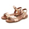 Sandale LASCANA "Sommerschuh", Damen, Gr. 42, rosa (rosegoldfarben), Obermaterial: 100% Rindsleder. Decksohle: 100% Textilmaterial. Laufsohle: 100% Synthetik, unifarben, elegant, Schuhe, aus Leder mit überkreuztem Wellenriemen, Sandalette, Sommerschuh