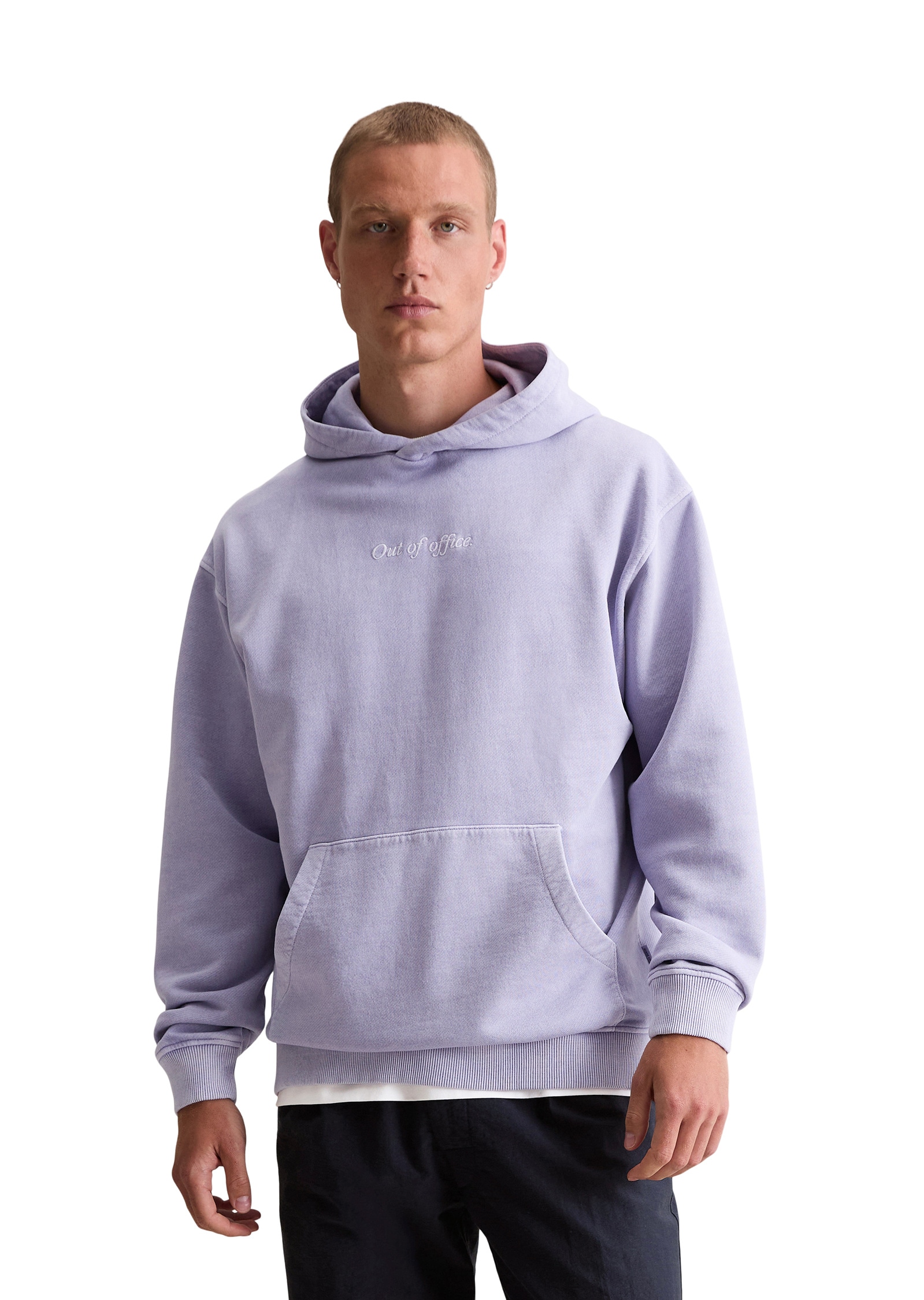 Sweatshirt MARC O'POLO DENIM "aus recycelter Baumwolle", Herren, Gr. M, lila (lavender mist), Obermaterial: 100% Baumwolle, unifarben, relaxed fit, Rundhals, Rippbündchen, Sweatshirts Image