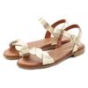 Sandale LASCANA "Sommerschuh", Damen, Gr. 41, gold (goldfarben), Obermaterial: 100% Rindsleder. Decksohle: 100% Textilmaterial. Laufsohle: 100% Synthetik, unifarben, elegant, Schuhe, aus Leder mit überkreuztem Wellenriemen, Sandalette, Sommerschuh