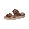 Pantolette CAPRICE "Caprice Pantoletten Leder", Damen, Gr. 41, grau (taupe), Leder, casual, Schuhe