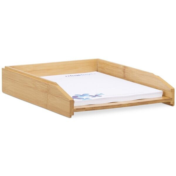 relaxdays Briefablage »Bambus« A4 braun, 25x6x33 cm Image