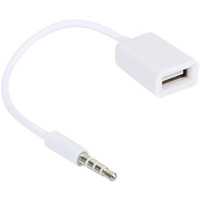 3.5Mm Stecker Aux Audio Buchse Auf Usb 2.0 Konverter Kabel Auto Mp3 Image