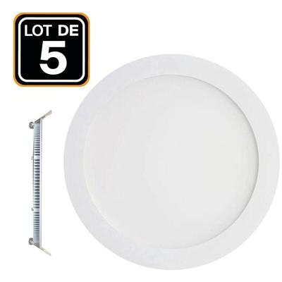 Europalamp - 5 3W LED-Einbauleuchte, rund, mit Extra-Platte, Warmweiß 3000K Image