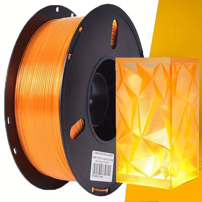 TEMU Transparent Orange Filament Clear Petg Filament 1.75mm, Petg Transparent 3d Printer Consumables, 1kg Filament (2.2lbs), Dimensional Accuracy +/- 0.02mm, Transparent Image