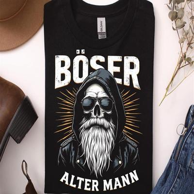 TEMU Bad Old Man, Saying T-shirt Fun Shirt Funny Gifts Biker Motorcycle Gift S- 5xl- Premium Shirt Image
