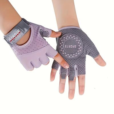 TEMU Women's Thin Breathable Fingerless Gloves, Yoga Fitness Gloves, Biker Riding Outdoor Sports Gloves Image