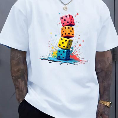 "TEMU Men's Casual "i Love You" Graphic T-shirt - Short Sleeve, Fit, Stretchy Neckline, Outdoor Activities, Summer Style, Everyday Tshirt | Design | Shirt" Image