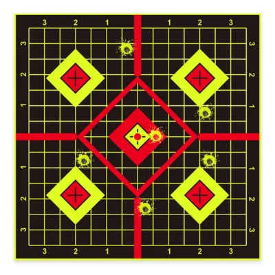 8x8 Inch Self-Adhesive Shooting Target Paper, 10 Sheets per Pack, Special for Shooting Practice, Suitable for Indoor and Outdoor