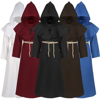 Neue Halloween Männer mittelalter liche Mönch Roben Mönch Kostüme Zauberer Kostüme Priester Kostüme Cosplay Image
