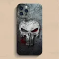 Custodia per telefono Marvel Punisher per Apple iPhone 16 Pro Max 12 12 Plus 16 11 13 Pro 11 Pro Max 15 Pro 15 14 Cover posteriore