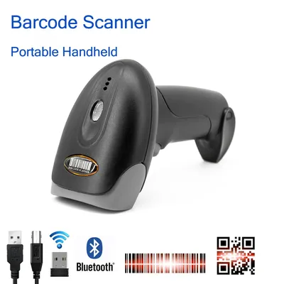 1D 2D Barcode Scanner Wired 2.4G Wireless Bluetooth Bar Code Reader Handheld Portable Scanning For Supermarket Logistics Product