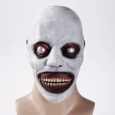 Halloween-Maske beängstigend lächelnde Dämonen maske mit weißem Auge schrecklicher Teufel coser gruselige Horror maske böser Cosplay gruselig ster maskierter Ball Image