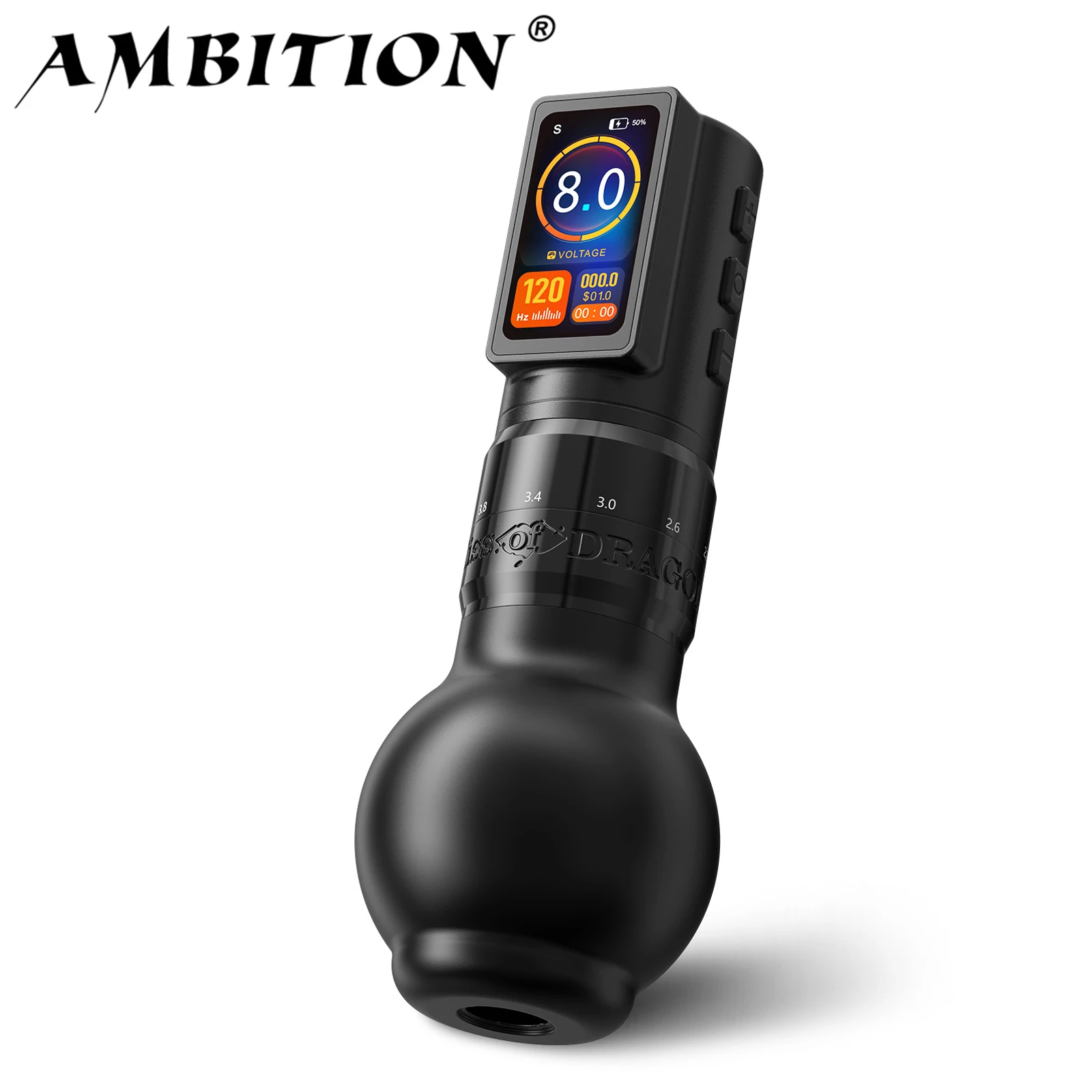 Ambition Traveler-T2 2025 Einstellbarer Hub 2,2–4,2 mm kabelloser Tattoo-Maschinengriff 54 mm + 42 mm mit 2000 mAh Akkukapazitätsstift Image