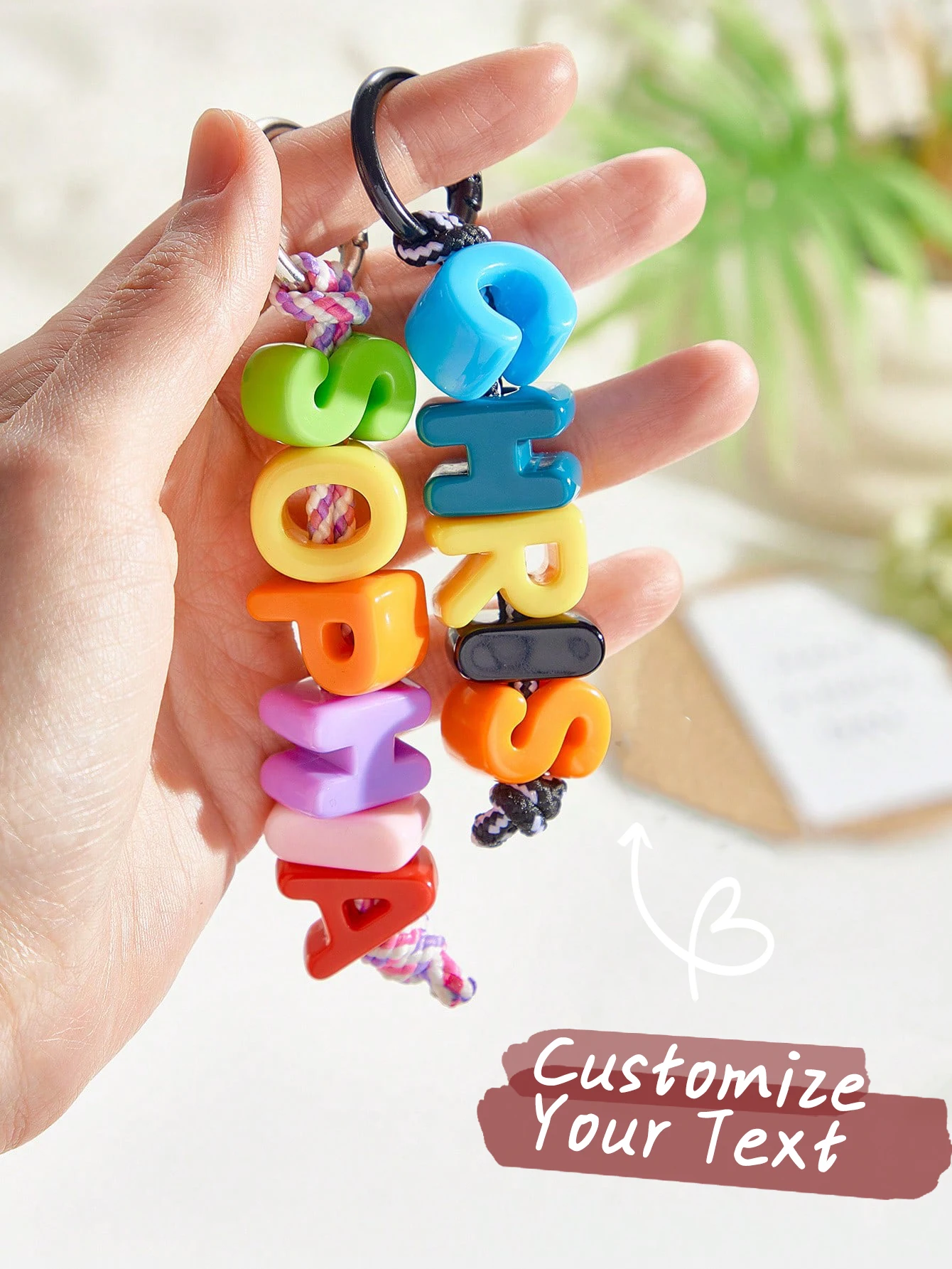 1 Stück individuelle Text-Schlüsselanhänger, personalisierter Schlüsselanhänger, Geschenk, erste Schlüsselanhänger für Frauen, Freunde, Familie, Klassenkameraden, Liebhaber, Geburtstag Image