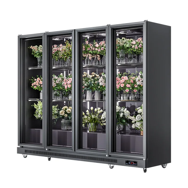 Frischhalteschrank Blumenladen Blumenstraußvitrine Vertikale Luftkühlung Image