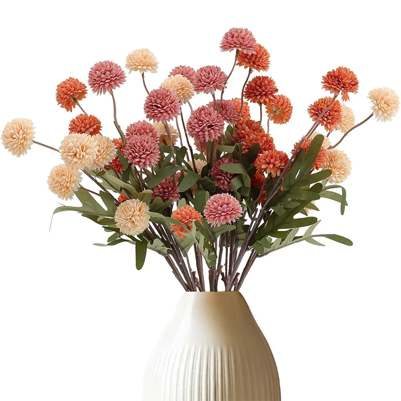 1/2/3 Stück künstlicher Blumenstrauß 51 cm Löwenzahn 5 Köpfe künstliche Blumen für Heimdekoration Hochzeitsdekoration DIY Blumenarrangement Image