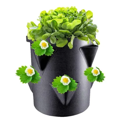 7 Gallons Plant Grow Bags Non-Woven Strawberry Planting Bag Outdoor Garden Vegetable Seedling Bag Nursery Pot Home Garden Tools