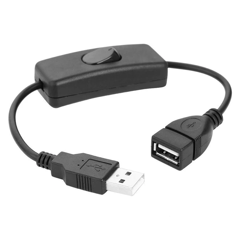28 cm langes USB-Kabel mit Ein-/Aus-Schalter, männlich auf weiblich, USB-Verlängerung, Inline-Wippschalter für Fahrrekorder, LED-Schreibtischlampe, USB-Ventilator
