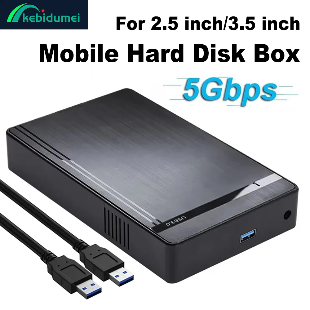 2,5/3,5 Zoll HDD-Gehäuse USB 3.0 Festplattengehäuse SATA auf USB 3.0-Adapter Externe Festplattenbox für PC Laptop Werkzeuglos Image