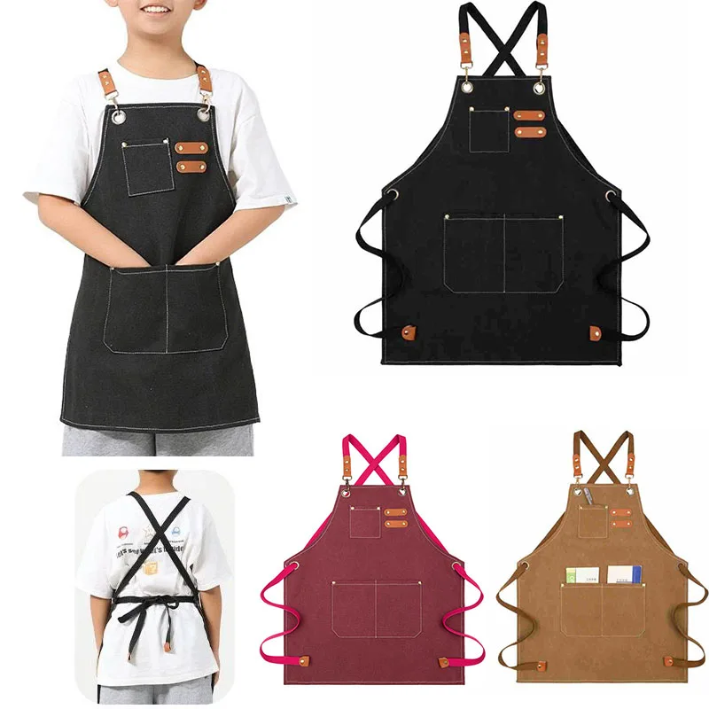 Kinderschürzen-Set mit Taschen aus reiner Baumwolle und Polyester-Mischung zum Malen, Basteln und Outdoor-Aktivitäten Image