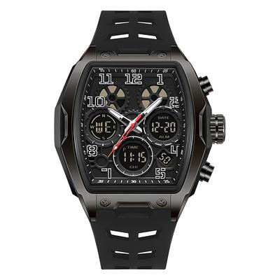 SANDA 6266 Men's Electronic Watch Sports Multifunctional Waterproof Wine Barrel Type Countdown Men's Electronic Digital Watch