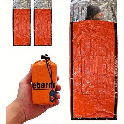 Emergency sSurvival Sleeping Bag PVC Insulation Waterproof With Drawstring Bag Compact and Practical Very Suitable for Camping and Outdoor Exploration Outdoor Survival Equipment