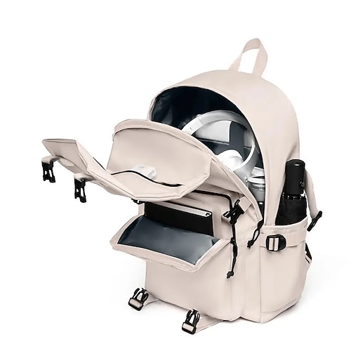 Per uomo Per donna zaino Zaino per la scuola Zaino funzionale zaino Scuola Esterno Tinta unica Nylon Regolabile Massima capacità Impermeabile Cerniera Nero Bianco Rosa