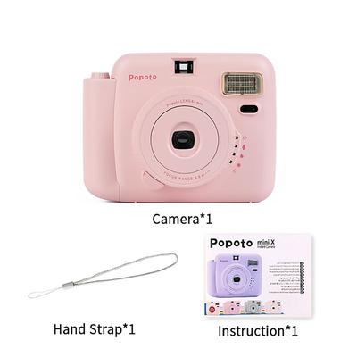 Lnstant Print Camera Kit with Mini Film Roll Built-in Flashlight Includes Felt Handbag and Album Perfect Gift for Women on Valentine's Day
