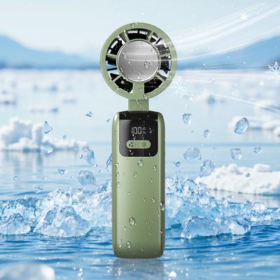 1 Pc handheld cooling fan with 100 levels of cooling and folding, portable turbo mini semiconductor ice pack fan