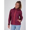 Softshelljacke LPO "SHELBY PEAK II", Damen, Gr. 50 (XL), rot (weinrot), 96% Polyester; 4% Elastan, casual, tailliert, Langarm gerader Abschluss mit Klettverschlüssen, Jacken, leichte Softshelljacke mit All-Over-Print und abnehmbarer Kapuze